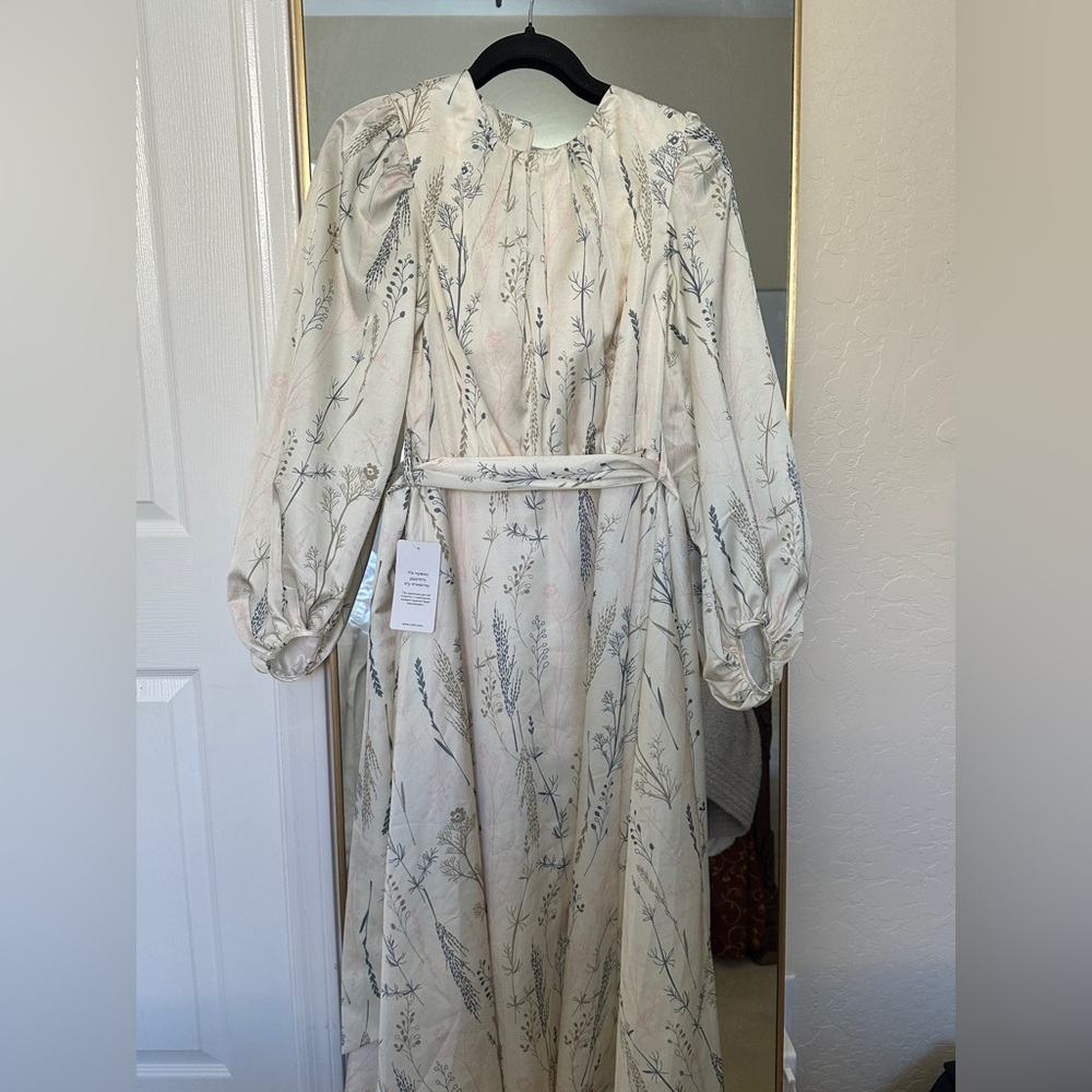 Floral Long-Sleeve Dress with Belt